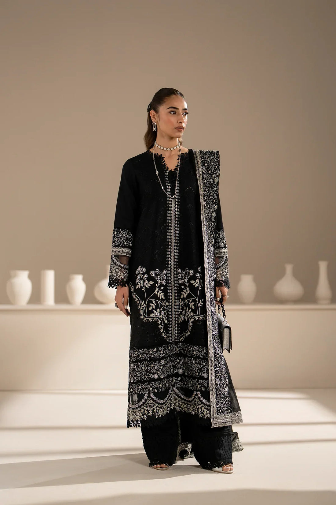 Azzal | Aghaaz Luxury Lawn | Siyah - by - Libasekhas UK - Registered Vendor of : Azzal - 100% Original Designer Dresss