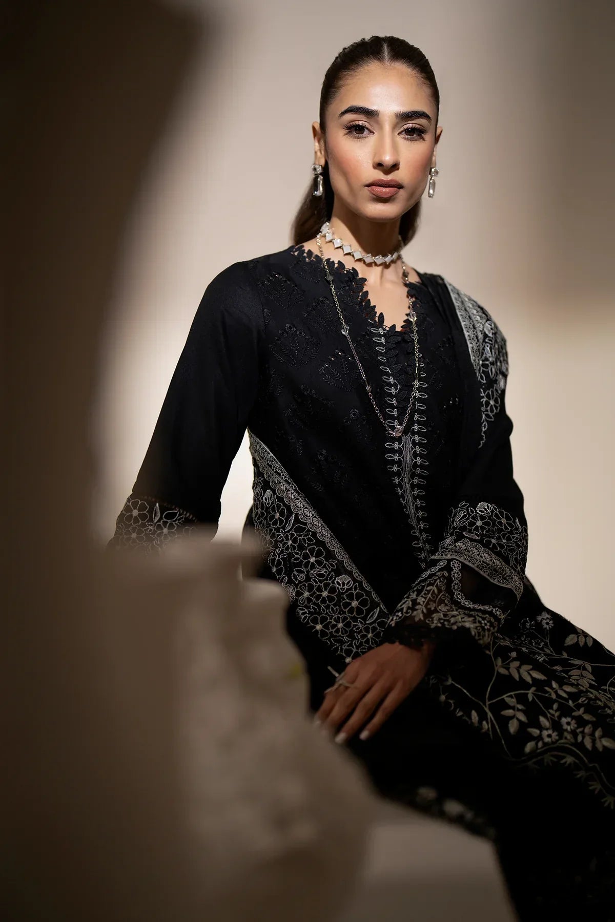 Azzal | Aghaaz Luxury Lawn | Siyah - by - Libasekhas UK - Registered Vendor of : Azzal - 100% Original Designer Dresss