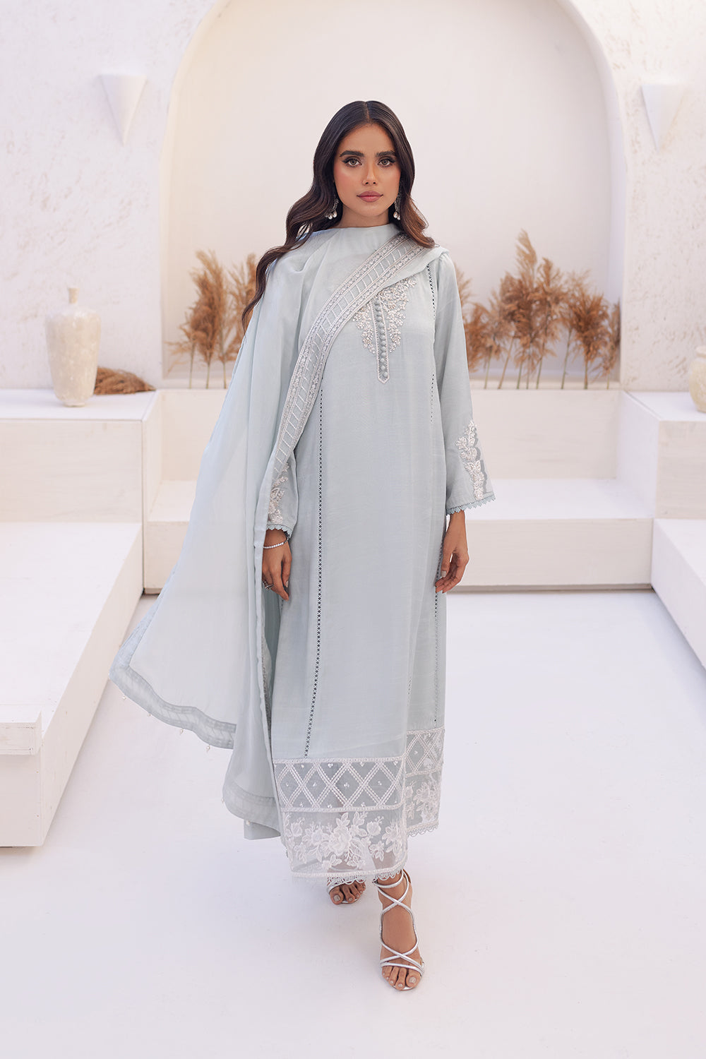 Azure | Ensembles Embroidered Formals | Moss Melody - by - Libasekhas UK - Registered Vendor of : Azure - 100% Original Designer Dresss