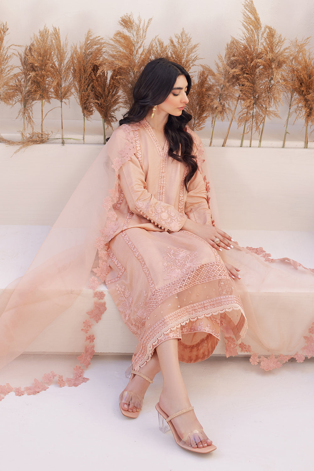 Azure | Ensembles Embroidered Formals | Sable Serenity - by - Libasekhas UK - Registered Vendor of : Azure - 100% Original Designer Dresss