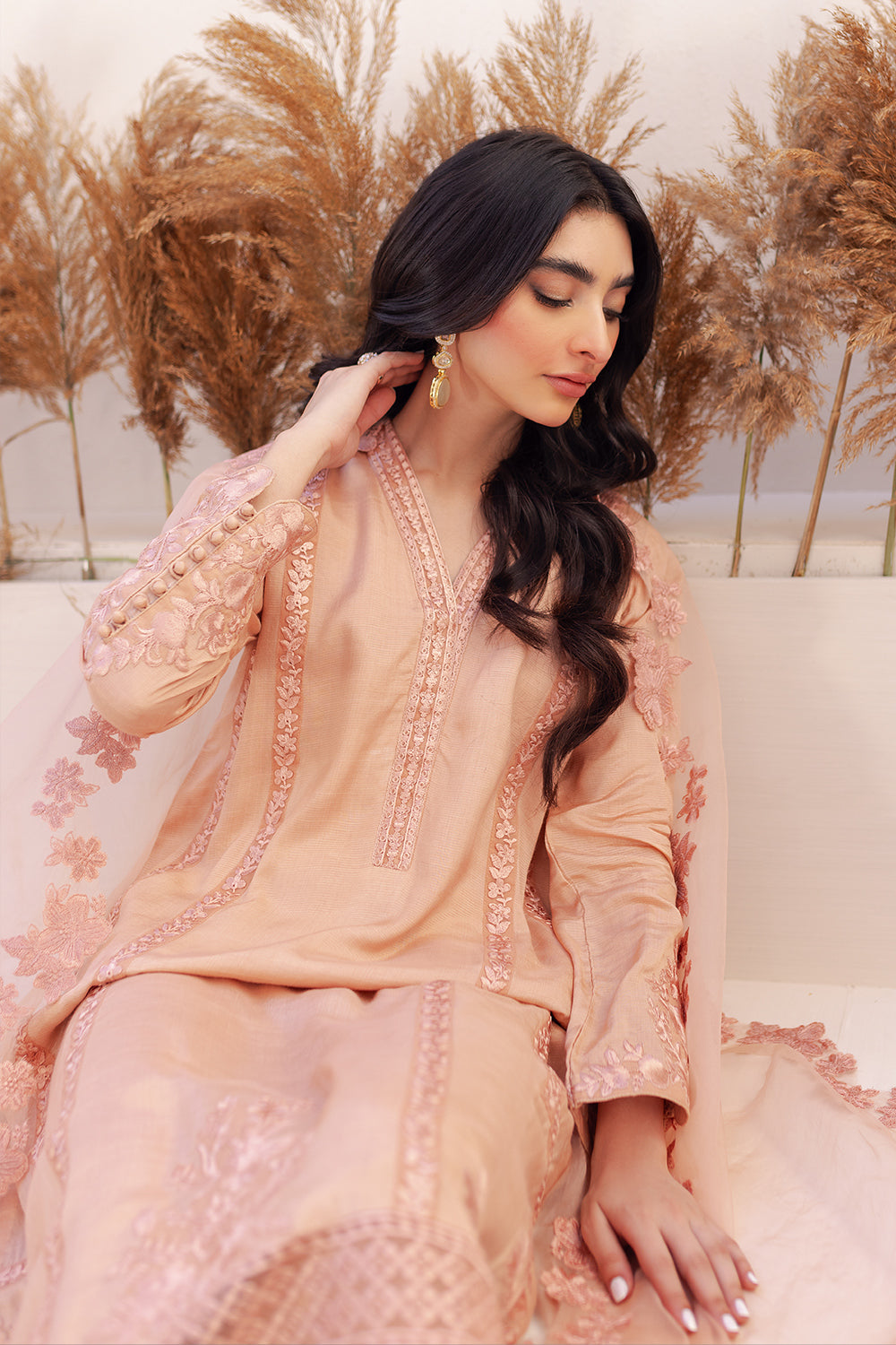 Azure | Ensembles Embroidered Formals | Sable Serenity - by - Libasekhas UK - Registered Vendor of : Azure - 100% Original Designer Dresss