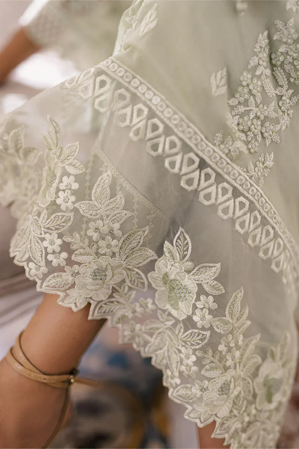 Azure | Ensembles Embroidered Formals | Enchanted Moss - by - Libasekhas UK - Registered Vendor of : Azure - 100% Original Designer Dresss