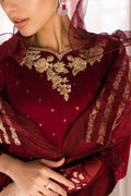 Azure | Ensembles Embroidered Formals | Garnet Glam - by - Libasekhas UK - Registered Vendor of : Azure - 100% Original Designer Dresss