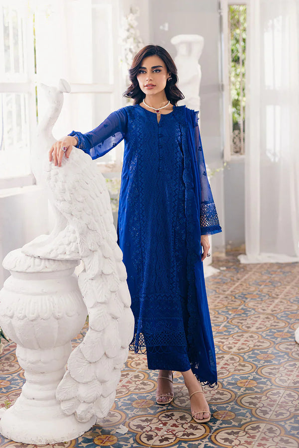 Azure | Ensembles Embroidered Formals | Iris Charm - by - Libasekhas UK - Registered Vendor of : Azure - 100% Original Designer Dresss