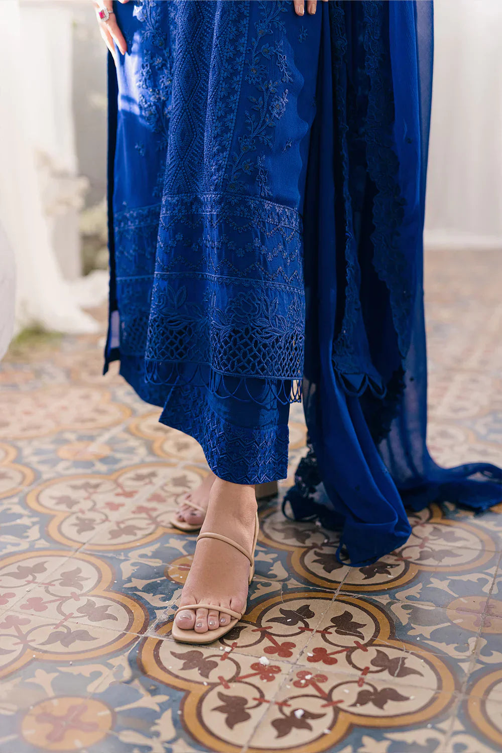Azure | Ensembles Embroidered Formals | Iris Charm - by - Libasekhas UK - Registered Vendor of : Azure - 100% Original Designer Dresss