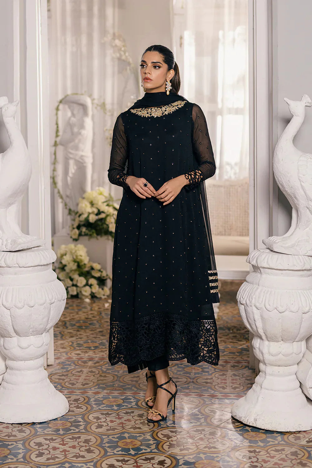 Azure | Ensembles Embroidered Formals | Midnight Glow - by - Libasekhas UK - Registered Vendor of : Azure - 100% Original Designer Dresss