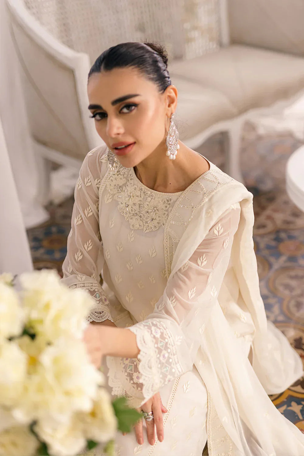 Azure | Ensembles Embroidered Formals | Angelic Frost - by - Libasekhas UK - Registered Vendor of : Azure - 100% Original Designer Dresss