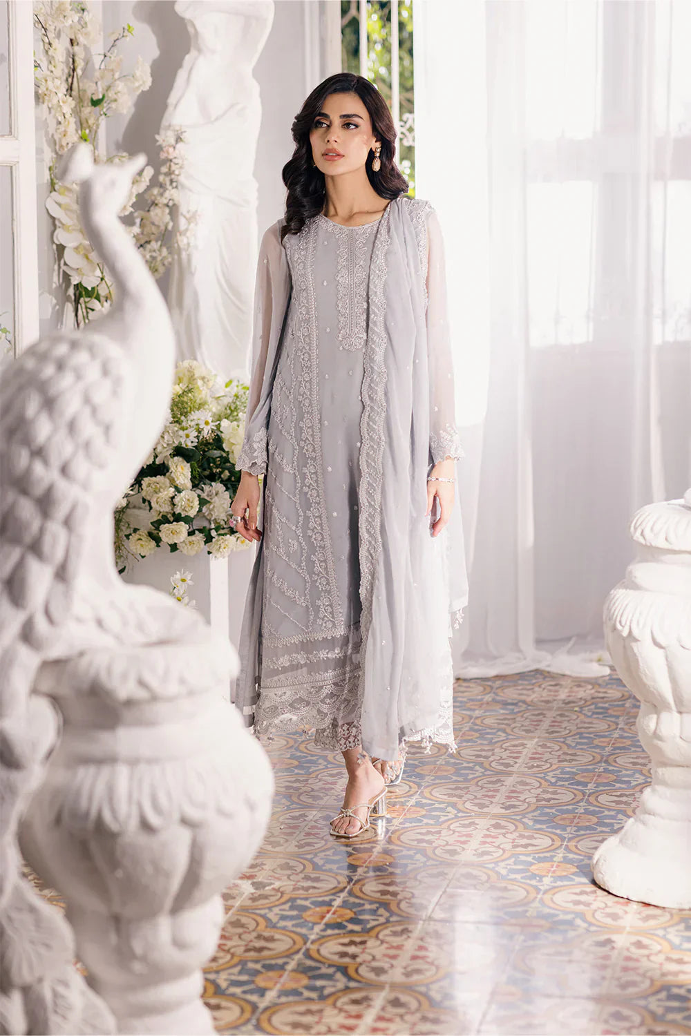 Azure | Ensembles Embroidered Formals | Moon Storm - by - Libasekhas UK - Registered Vendor of : Azure - 100% Original Designer Dresss