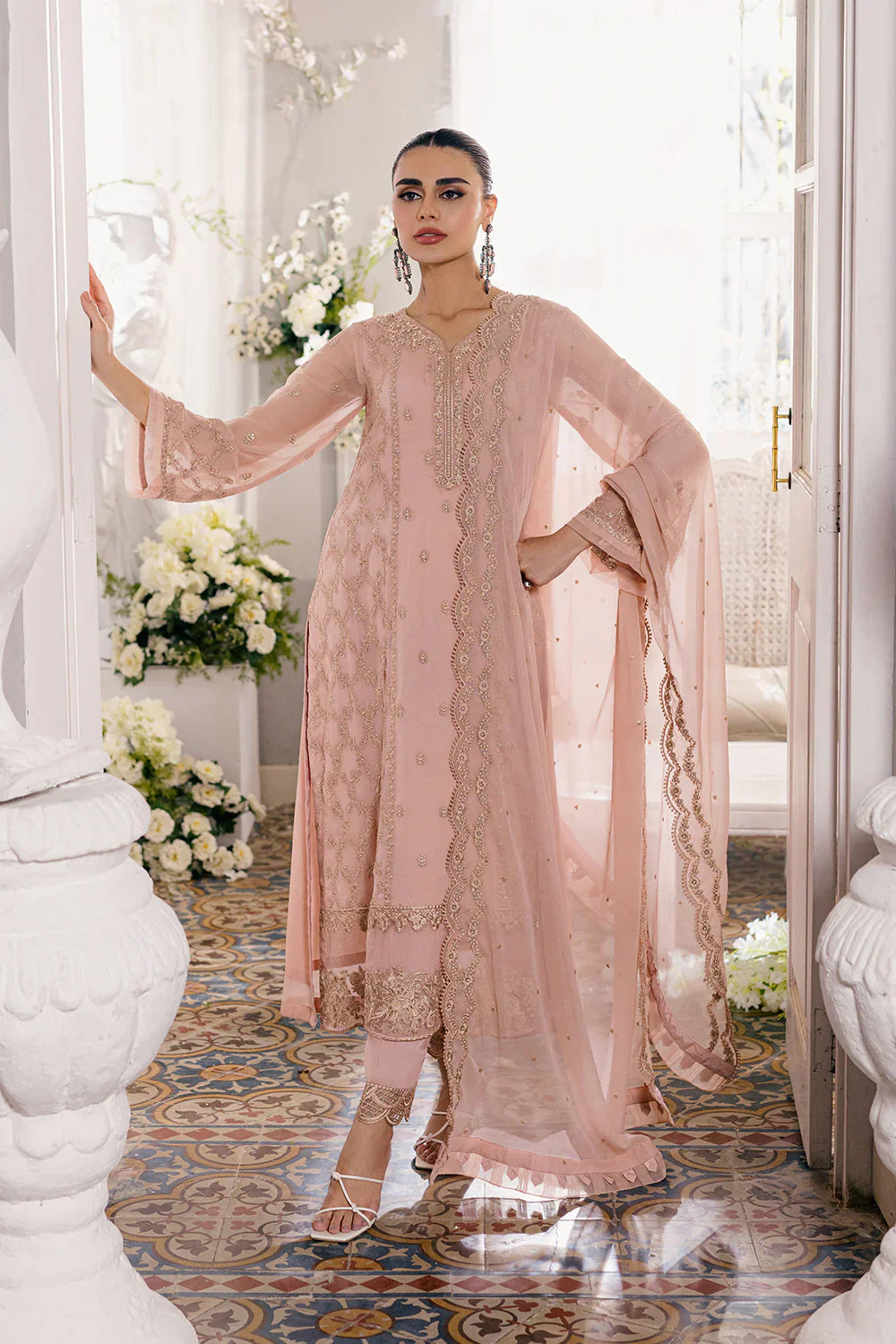 Azure | Ensembles Embroidered Formals | Nectaine - by - Libasekhas UK - Registered Vendor of : Azure - 100% Original Designer Dresss