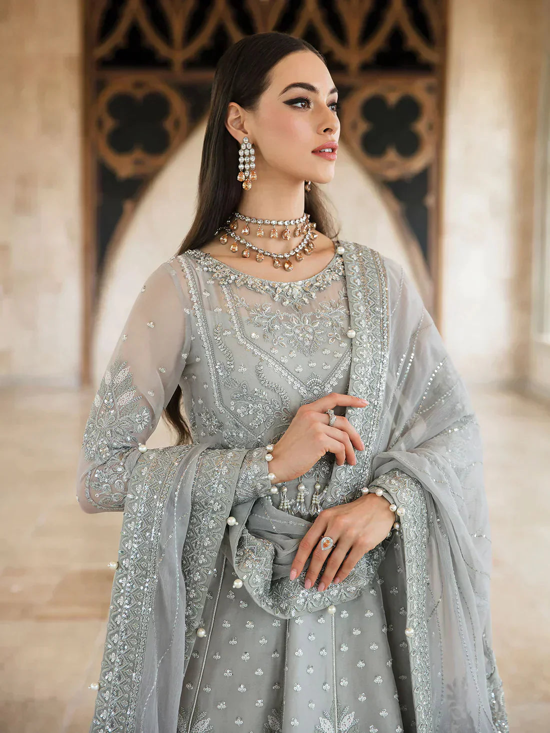 Gulaal | Embroidered Chiffon 23 | ARWA 06 - by - Libasekhas UK - Registered Vendor of : Gulaal - 100% Original Designer Dresss