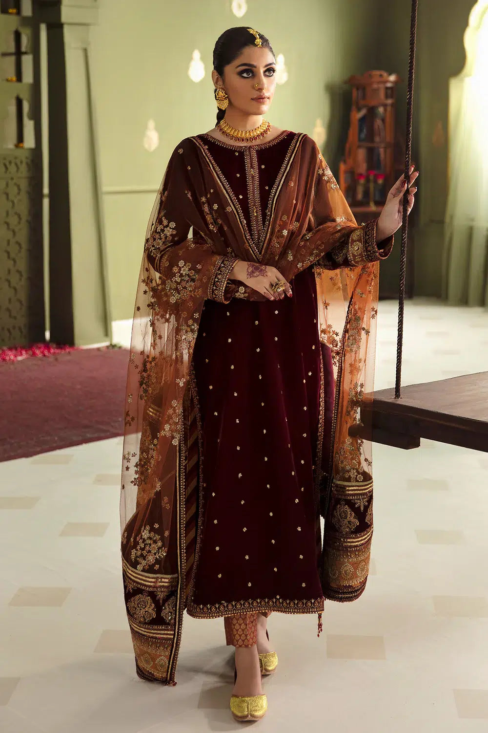 Baroque | Jahanara Luxury Velvet 23 | UF-466 - by - Libasekhas UK - Registered Vendor of : Baroque - 100% Original Designer Dresss