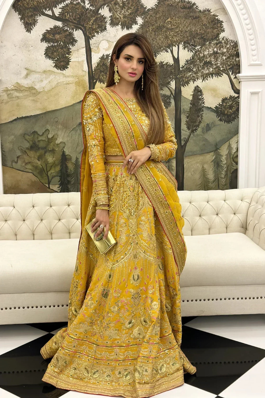 Erum Khan | Jahan Wedding 23 | Basanti - by - Libasekhas UK - Registered Vendor of : Erum Khan - 100% Original Designer Dresss