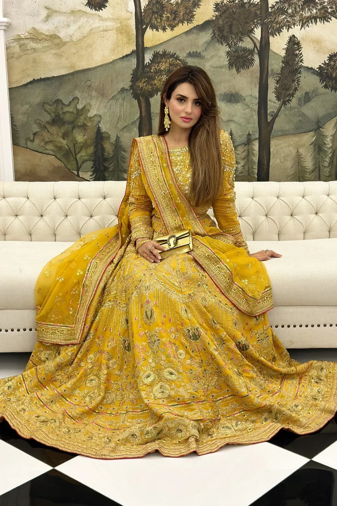 Erum Khan | Jahan Wedding 23 | Basanti - by - Libasekhas UK - Registered Vendor of : Erum Khan - 100% Original Designer Dresss