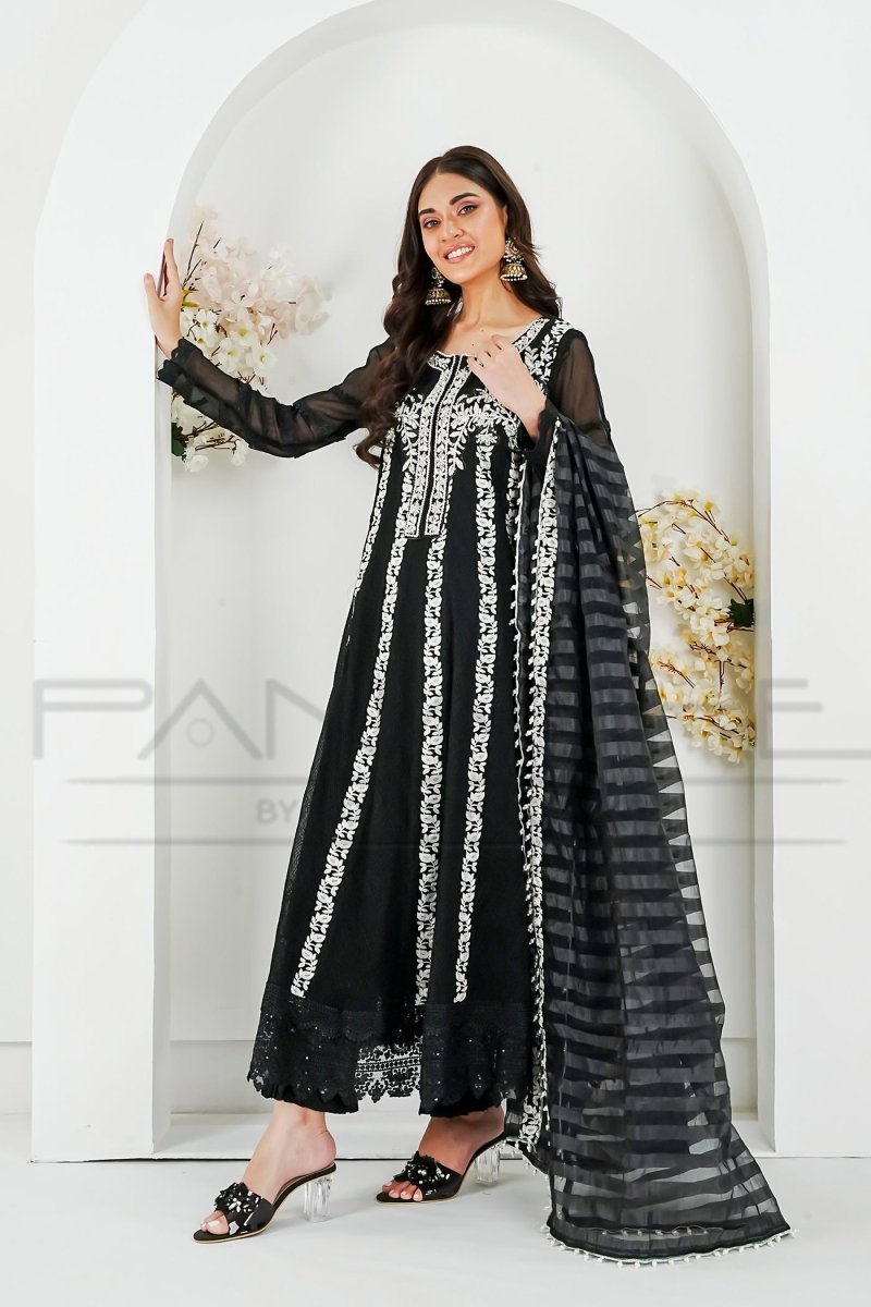 Panache | Pret | Black Grace - by - Libasekhas UK - Registered Vendor of : Panache By Mona - 100% Original Designer Dresss