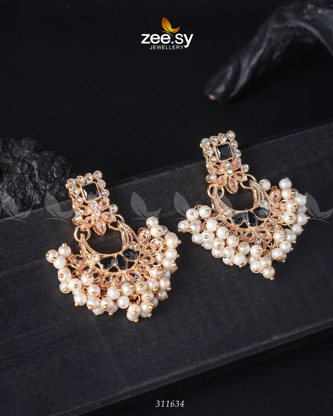 Lily Earrings - by - Libasekhas UK - Registered Vendor of : Zeesy - 100% Original Designer Dresss