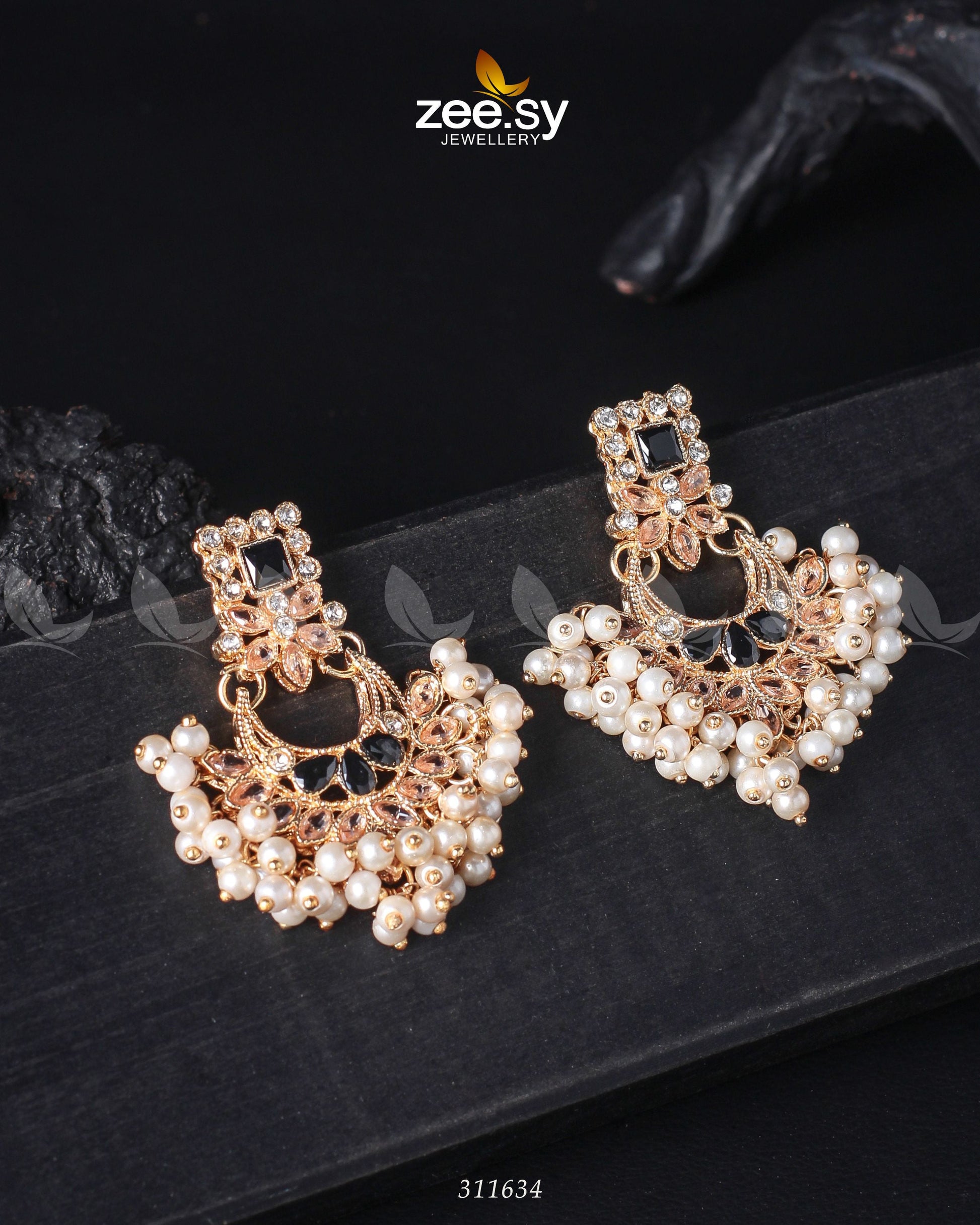 Lily Earrings - by - Libasekhas UK - Registered Vendor of : Zeesy - 100% Original Designer Dresss
