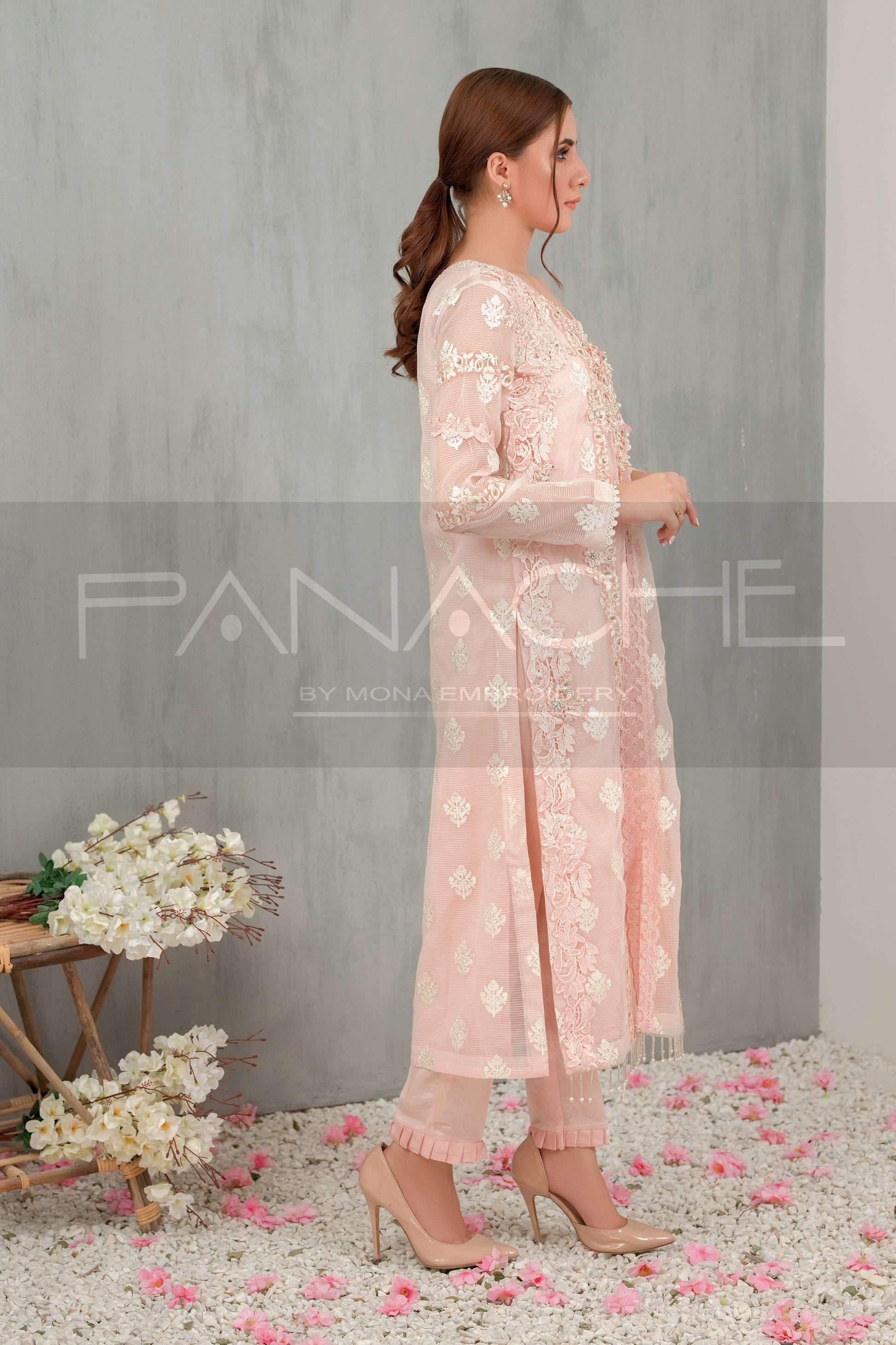 Panache | Pret | Cherry Blossom - by - Libasekhas UK - Registered Vendor of : Panache By Mona - 100% Original Designer Dresss