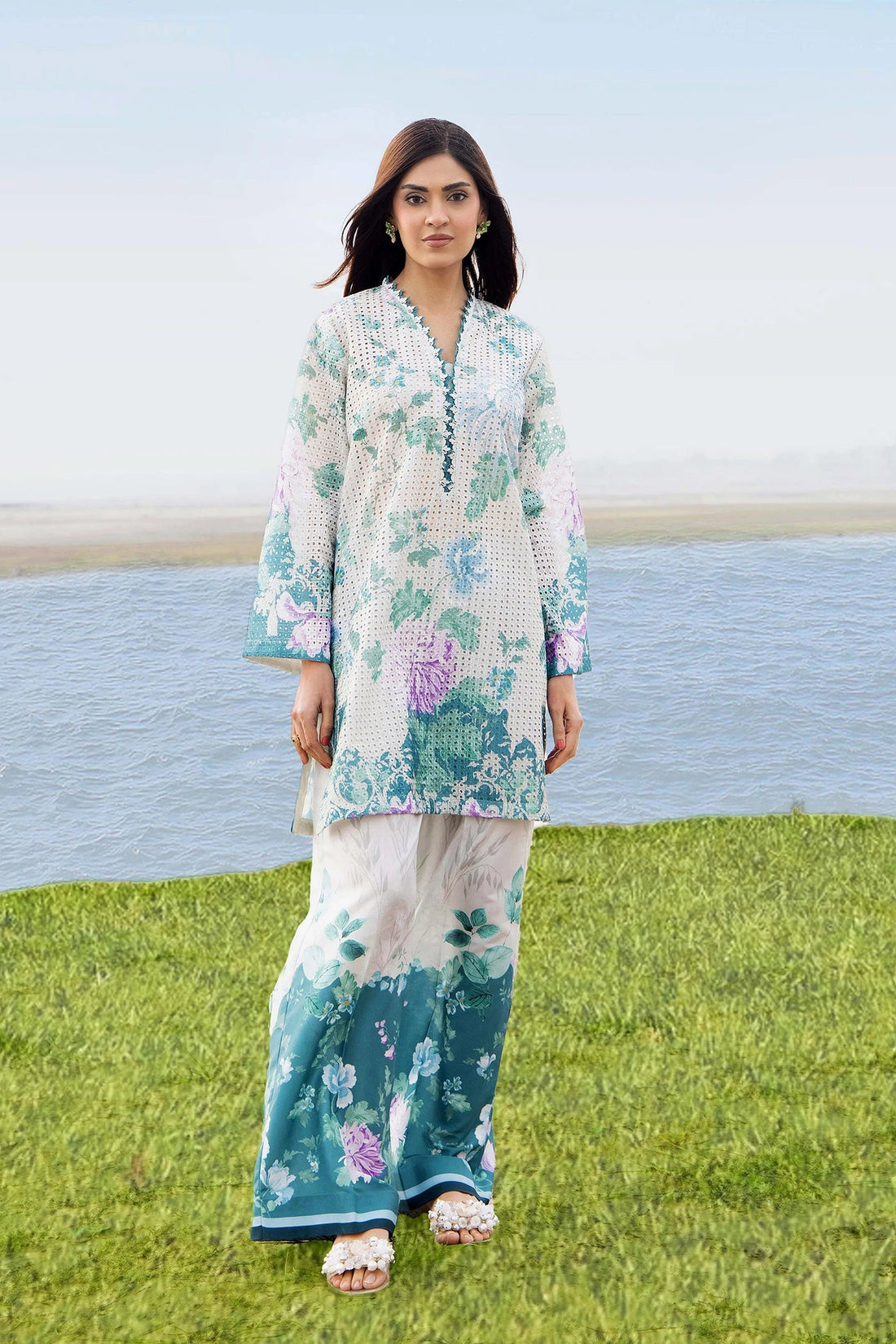 Adans Libas | Embrodiered Co Ord Sets | 4081 - by Libasekhas UK - Registered Vendor of : Adans Libas - 100% Original Designer Dress