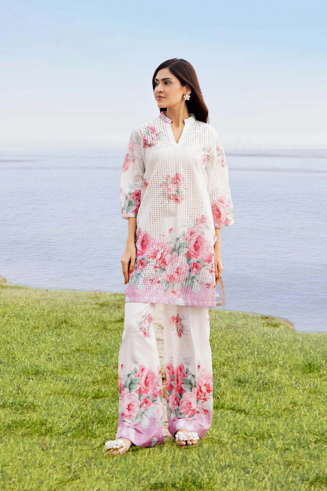 Adans Libas | Embrodiered Co Ord Sets | 4085 - by Libasekhas UK - Registered Vendor of : Adans Libas - 100% Original Designer Dress