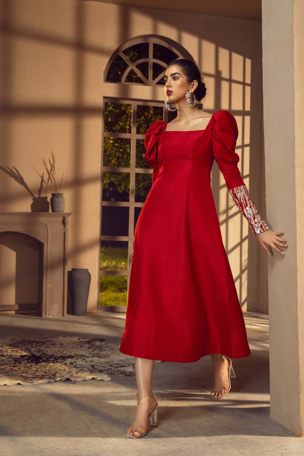 Caia | Pret Collection | CERISE - by - Libasekhas UK - Registered Vendor of : Caia - 100% Original Designer Dresss