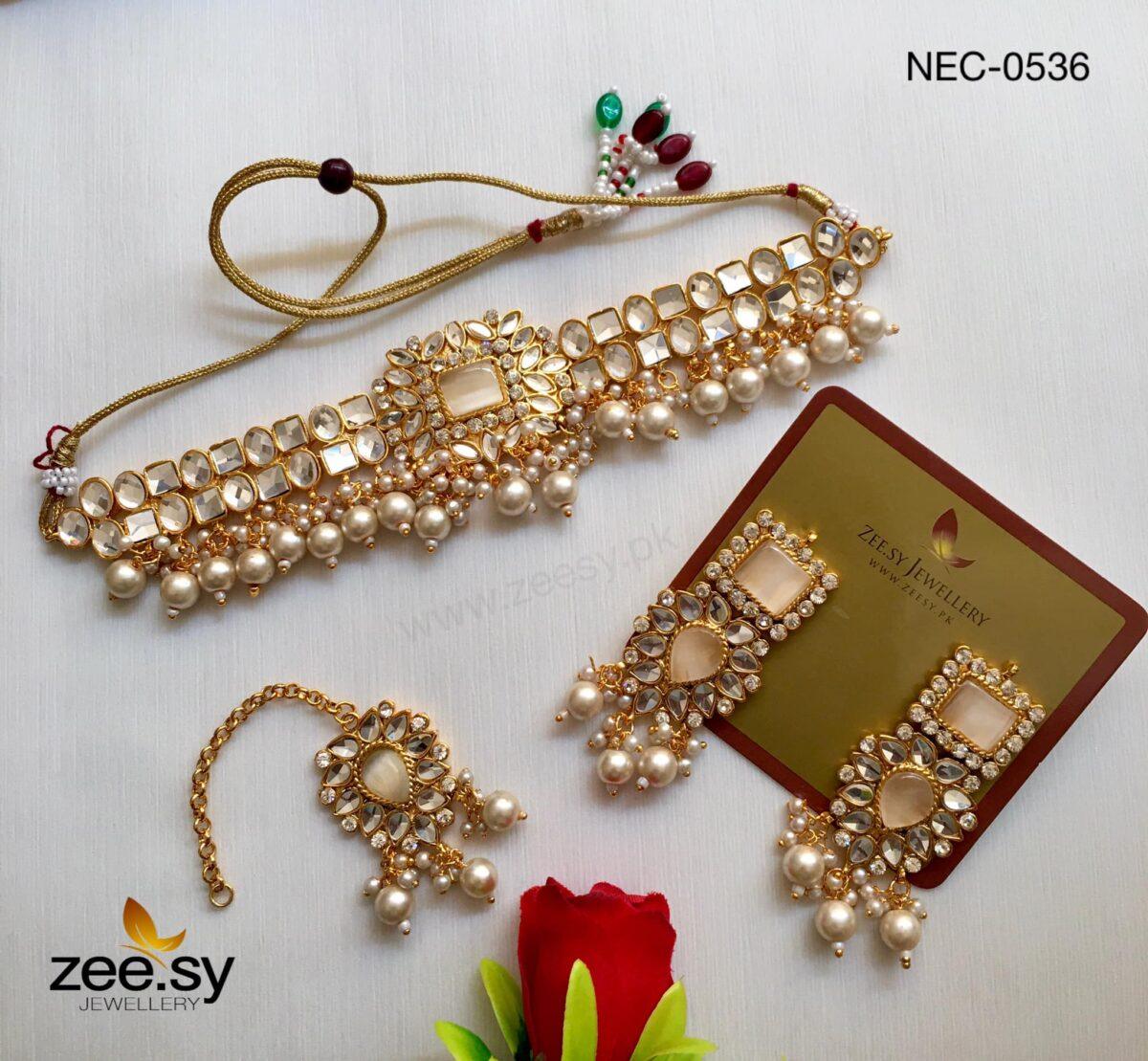 Kundan Necklace-0536 - by - Libasekhas UK - Registered Vendor of : Zeesy - 100% Original Designer Dresss