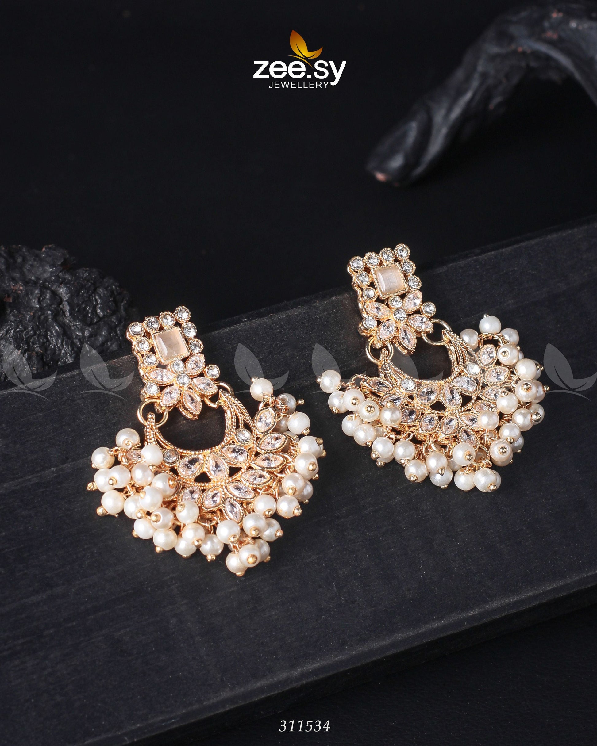 Lily Earrings - by - Libasekhas UK - Registered Vendor of : Zeesy - 100% Original Designer Dresss