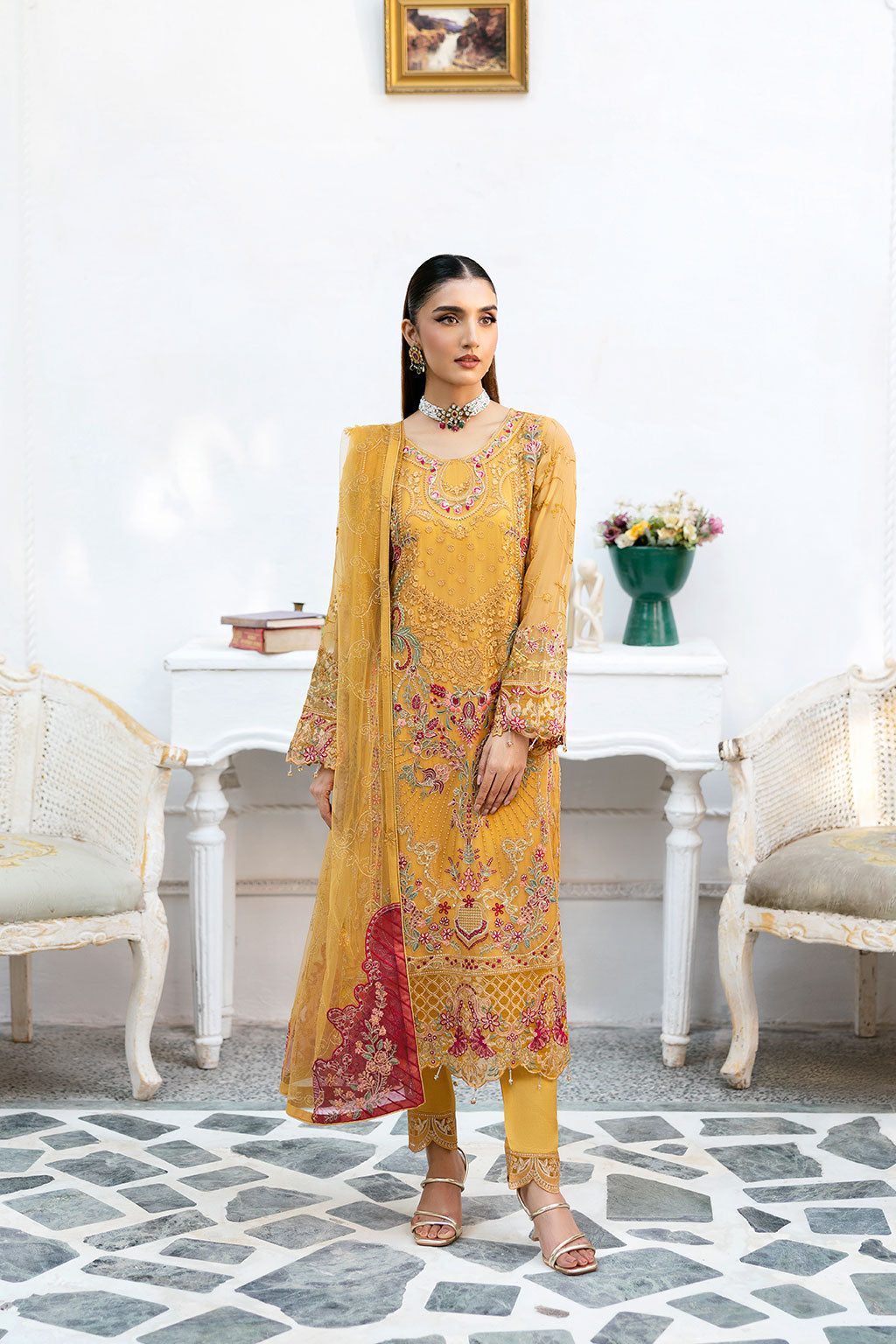 Ramsha | Chevron Chiffon Collection | A-1004 - by - Libasekhas UK - Registered Vendor of : Ramsha - 100% Original Designer Dresss
