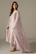 Cross Stitch | Chikankari Lawn 25 | LILAC BLOOM - by - Libasekhas UK - Registered Vendor of : Cross Stitch - 100% Original Designer Dresss