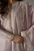 Cross Stitch | Chikankari Lawn 25 | LILAC BLOOM - by - Libasekhas UK - Registered Vendor of : Cross Stitch - 100% Original Designer Dresss