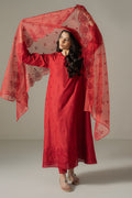 Cross Stitch | Chikankari Lawn 25 | CARMINE GRIS - by - Libasekhas UK - Registered Vendor of : Cross Stitch - 100% Original Designer Dresss
