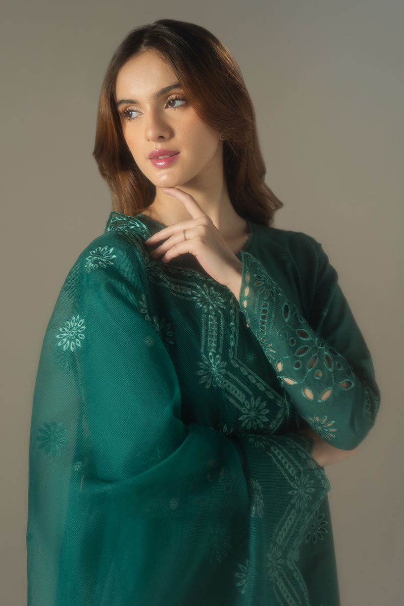Cross Stitch | Chikankari Lawn 25 | VERDENT FLORA - by - Libasekhas UK - Registered Vendor of : Cross Stitch - 100% Original Designer Dresss