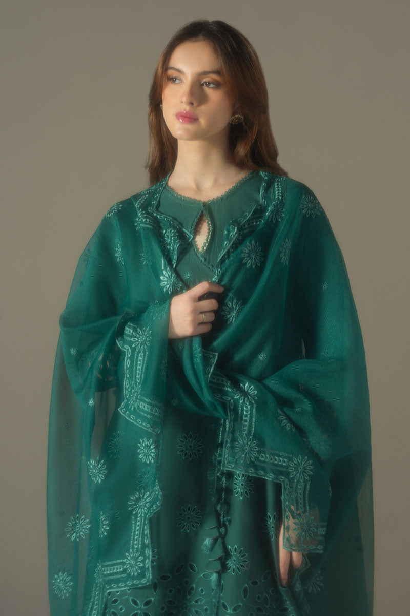 Cross Stitch | Chikankari Lawn 25 | VERDENT FLORA - by - Libasekhas UK - Registered Vendor of : Cross Stitch - 100% Original Designer Dresss