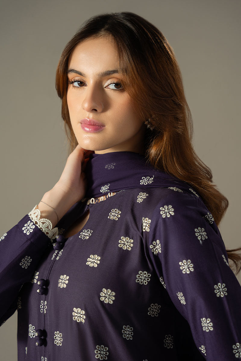 Cross Stitch | Chikankari Lawn 25 | INDIGO ROYAL - by - Libasekhas UK - Registered Vendor of : Cross Stitch - 100% Original Designer Dresss