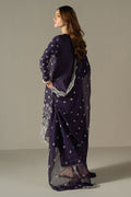 Cross Stitch | Chikankari Lawn 25 | INDIGO ROYAL - by - Libasekhas UK - Registered Vendor of : Cross Stitch - 100% Original Designer Dresss