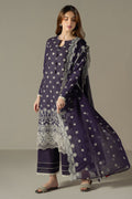 Cross Stitch | Chikankari Lawn 25 | INDIGO ROYAL - by - Libasekhas UK - Registered Vendor of : Cross Stitch - 100% Original Designer Dresss