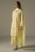 Cross Stitch | Chikankari Lawn 25 | LEMON ZEST - by - Libasekhas UK - Registered Vendor of : Cross Stitch - 100% Original Designer Dresss
