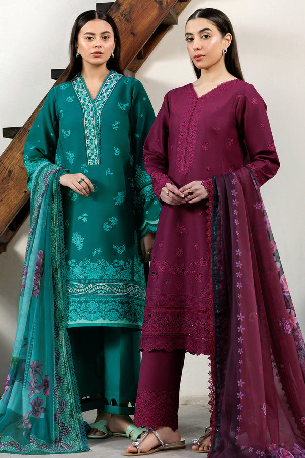 Farasha | Summer Weaves Embroidered Lawn | Dewy Teal - by - Libasekhas UK - Registered Vendor of : Farasha - 100% Original Designer Dresss