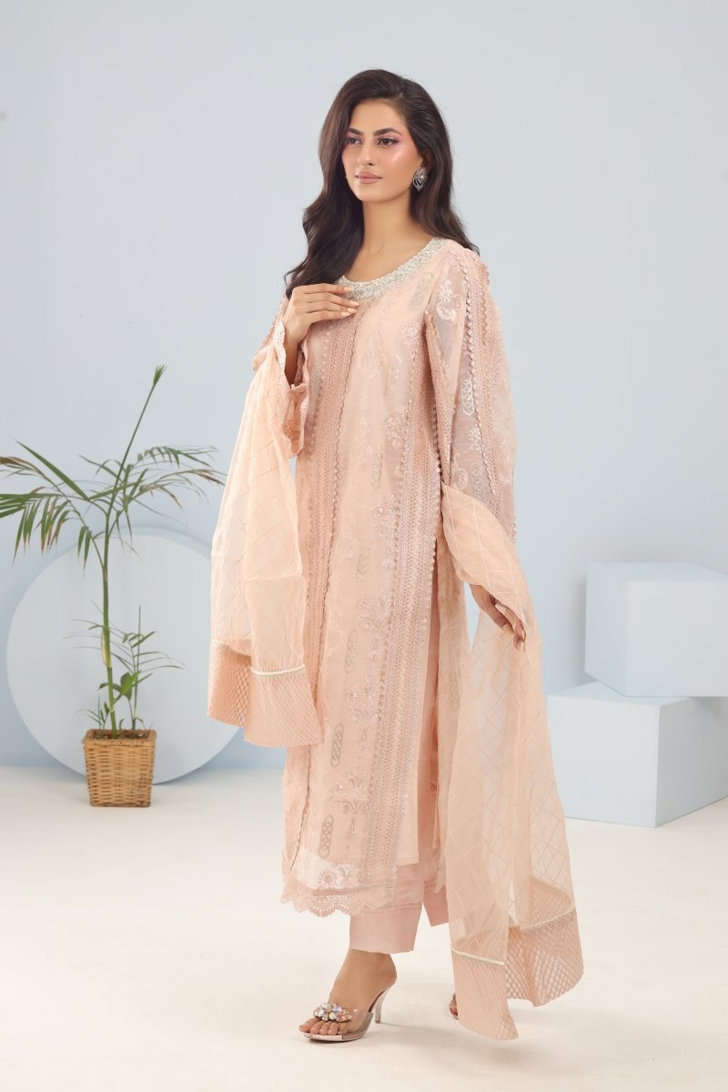 Panache | Pret | Coral Bliss - by - Libasekhas UK - Registered Vendor of : Panache By Mona - 100% Original Designer Dresss