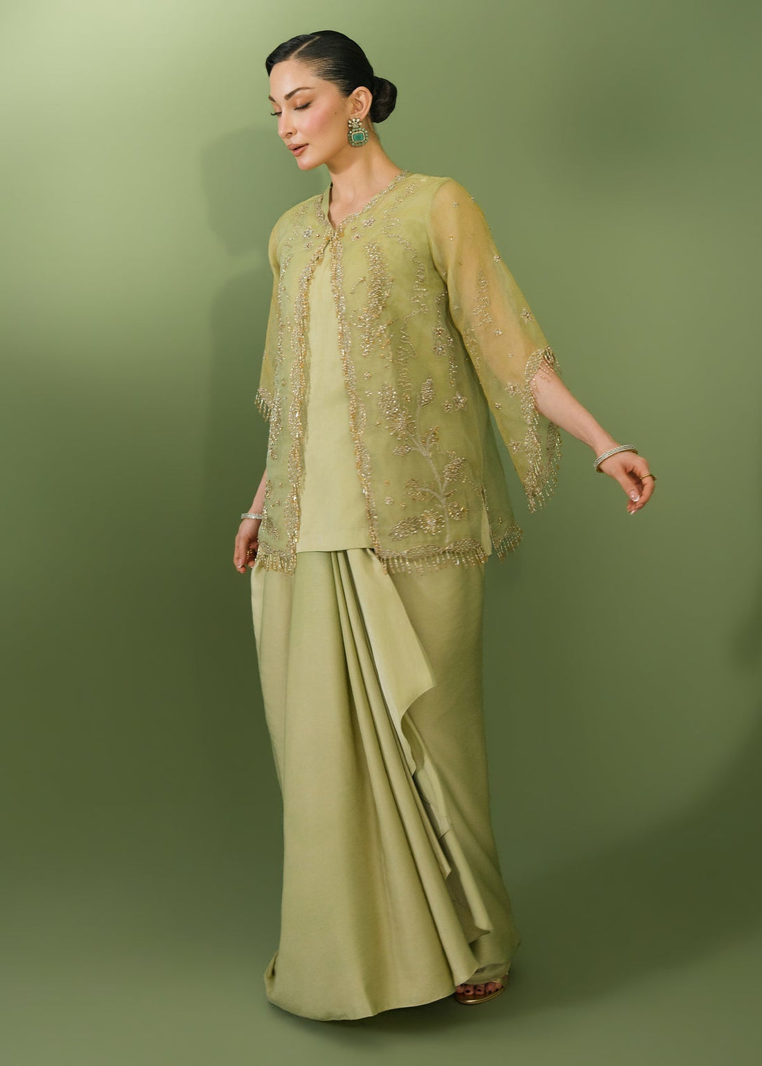 Jeem | Celestial Luxe Formals |CORAL LEAF - by Libasekhas UK - Registered Vendor of : Jeem - 100% Original Designer Dress