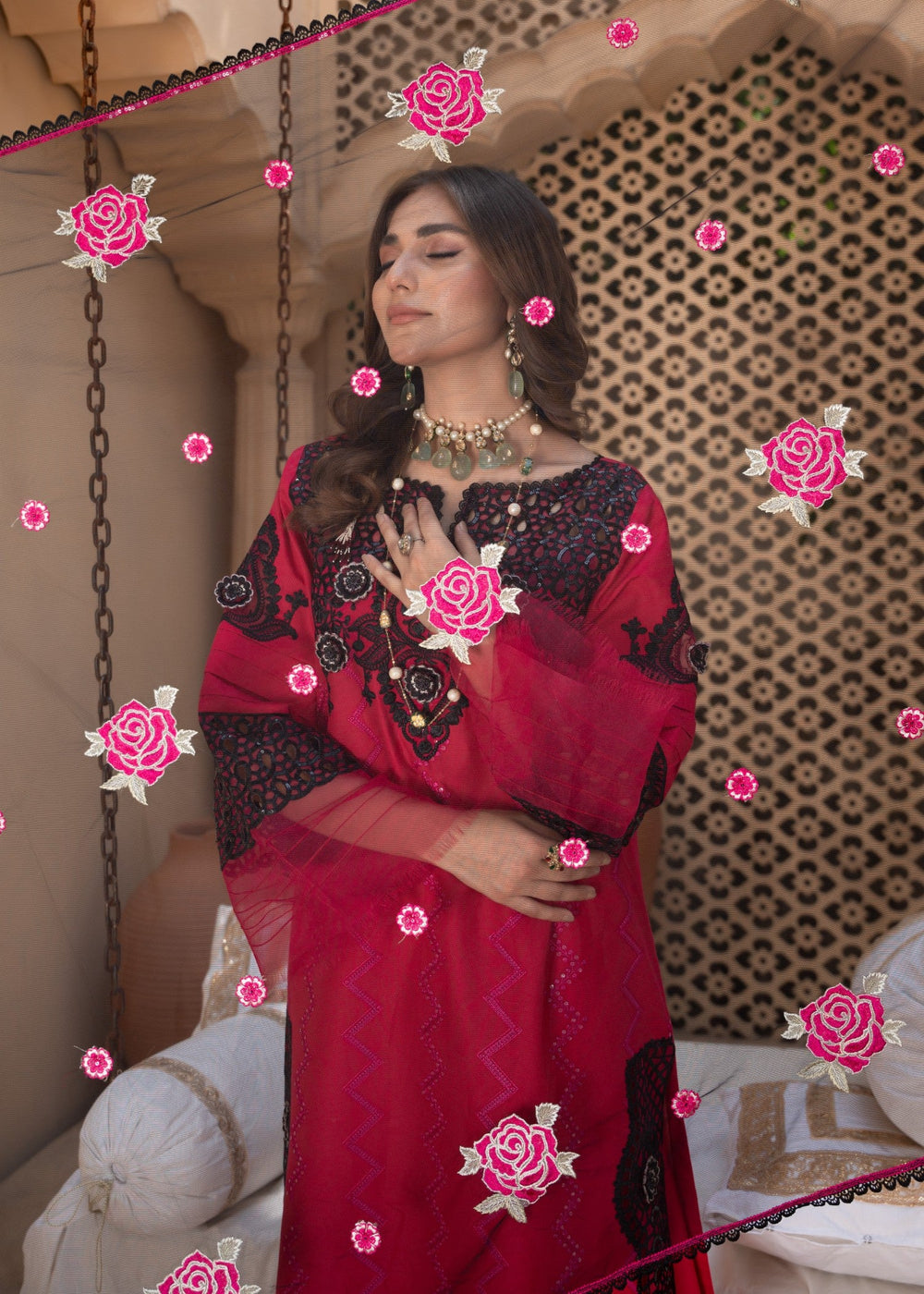 Meem | Singhar 25 |RUBY - by - Libasekhas UK - Registered Vendor of : Meem - 100% Original Designer Dresss