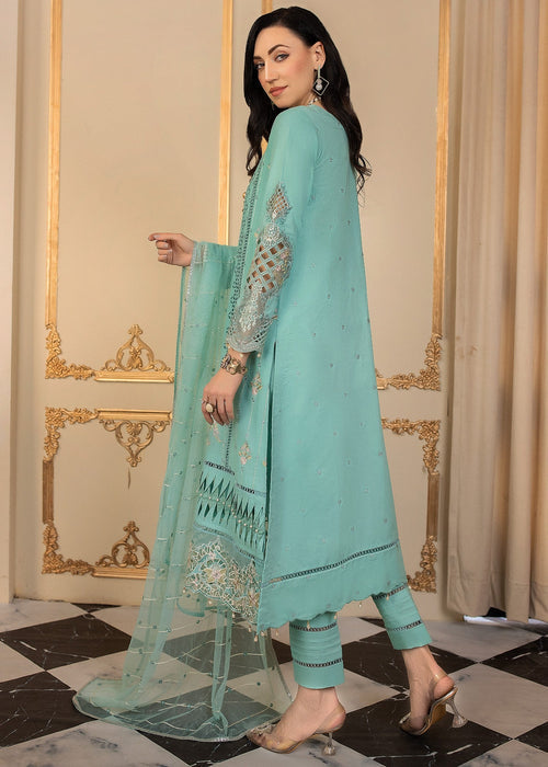 Meem | Anaya 25 | PITCH CYAN - by - Libasekhas UK - Registered Vendor of : Meem - 100% Original Designer Dresss