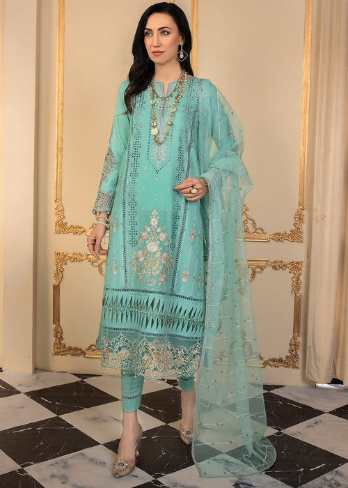 Meem | Anaya 25 | PITCH CYAN - by - Libasekhas UK - Registered Vendor of : Meem - 100% Original Designer Dresss