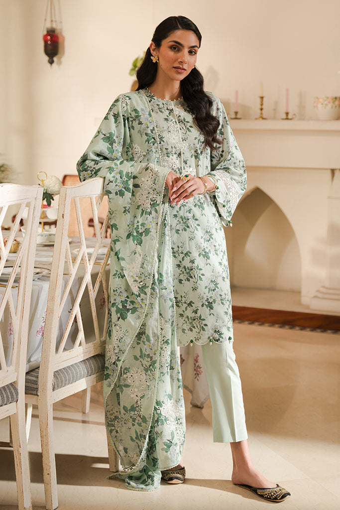 Cross Stitch | Eid Lawn 24 | SAGE SILT - by - Libasekhas UK - Registered Vendor of : Cross Stitch - 100% Original Designer Dresss