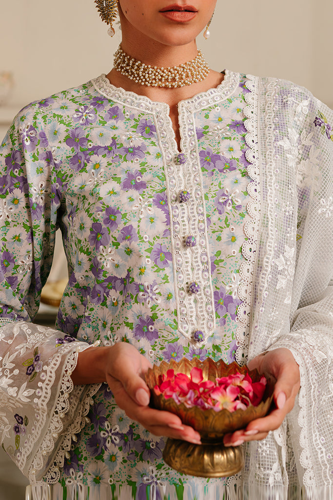 Cross Stitch | Eid Lawn 24 | LAVENDER STRETCH - by - Libasekhas UK - Registered Vendor of : Cross Stitch - 100% Original Designer Dresss