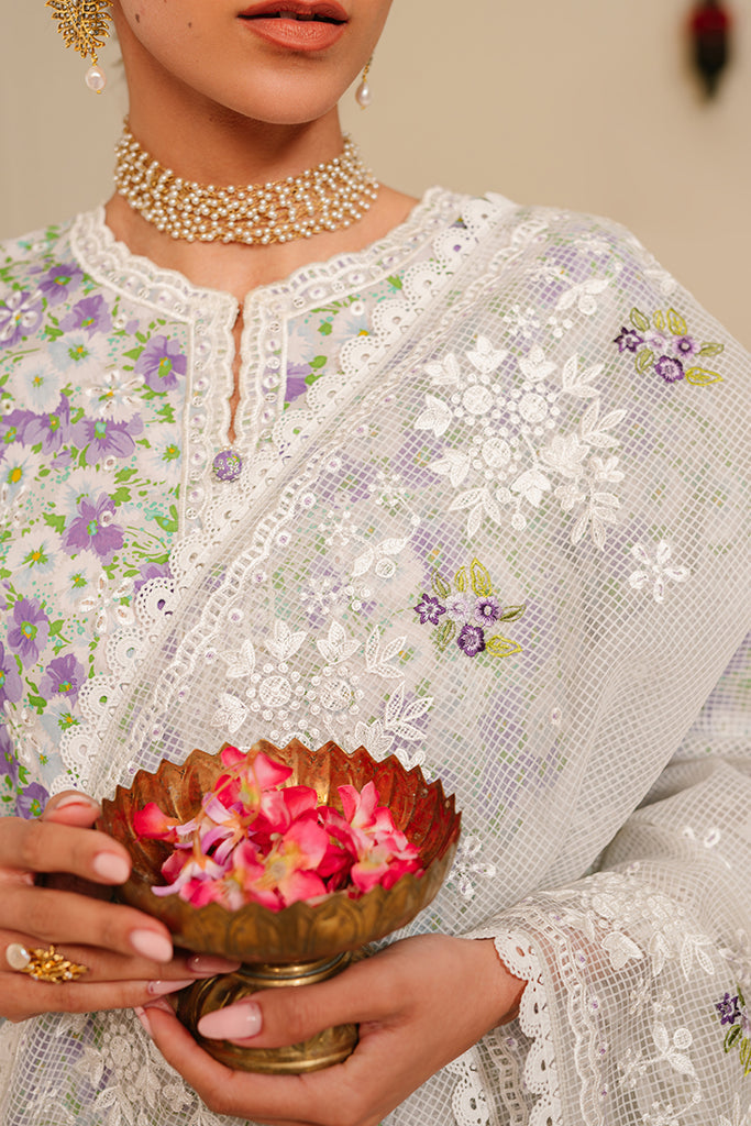 Cross Stitch | Eid Lawn 24 | LAVENDER STRETCH - by - Libasekhas UK - Registered Vendor of : Cross Stitch - 100% Original Designer Dresss