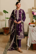 Cross Stitch | Eid Lawn 24 | PLUM GRAIN - by - Libasekhas UK - Registered Vendor of : Cross Stitch - 100% Original Designer Dresss
