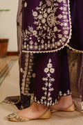 Cross Stitch | Eid Lawn 24 | PLUM GRAIN - by - Libasekhas UK - Registered Vendor of : Cross Stitch - 100% Original Designer Dresss