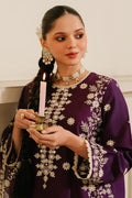 Cross Stitch | Eid Lawn 24 | PLUM GRAIN - by - Libasekhas UK - Registered Vendor of : Cross Stitch - 100% Original Designer Dresss