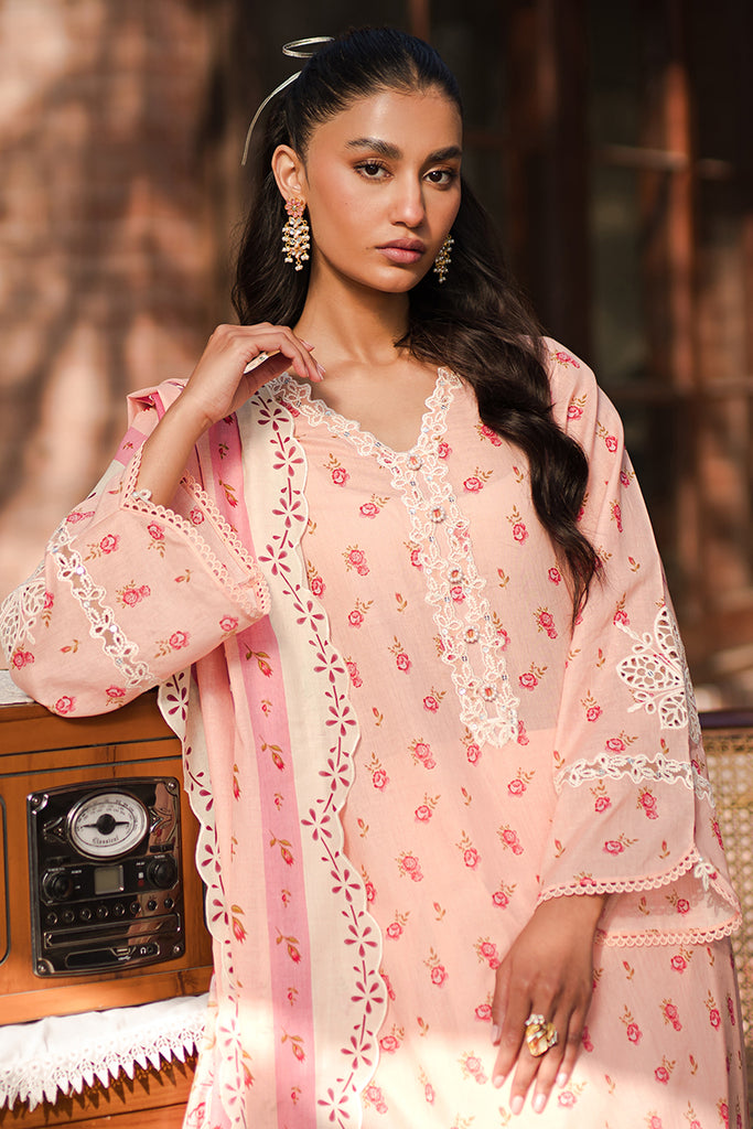 Cross Stitch | Eid Lawn 24 | PEACH GLAM - by - Libasekhas UK - Registered Vendor of : Cross Stitch - 100% Original Designer Dresss
