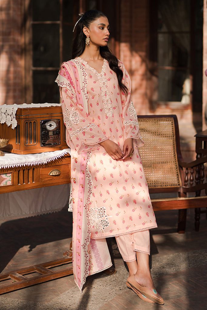 Cross Stitch | Eid Lawn 24 | PEACH GLAM - by - Libasekhas UK - Registered Vendor of : Cross Stitch - 100% Original Designer Dresss